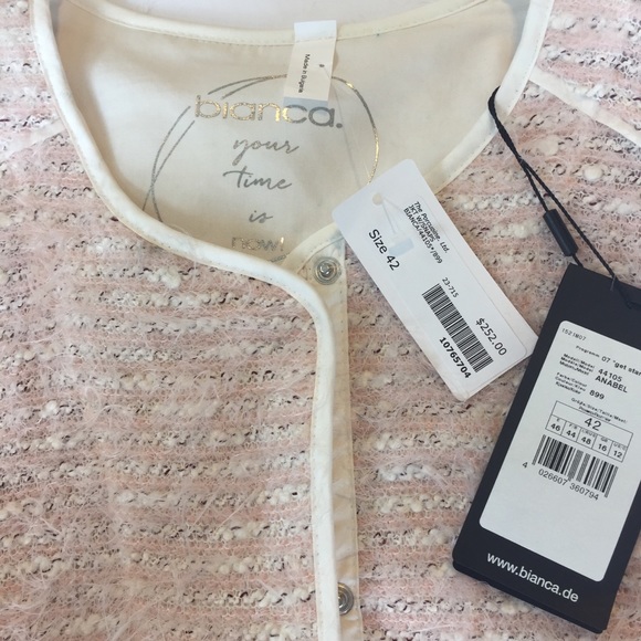 Bianca Fuzzy Light Pink Cardigan Sz 12 NWT - Picture 3 of 8